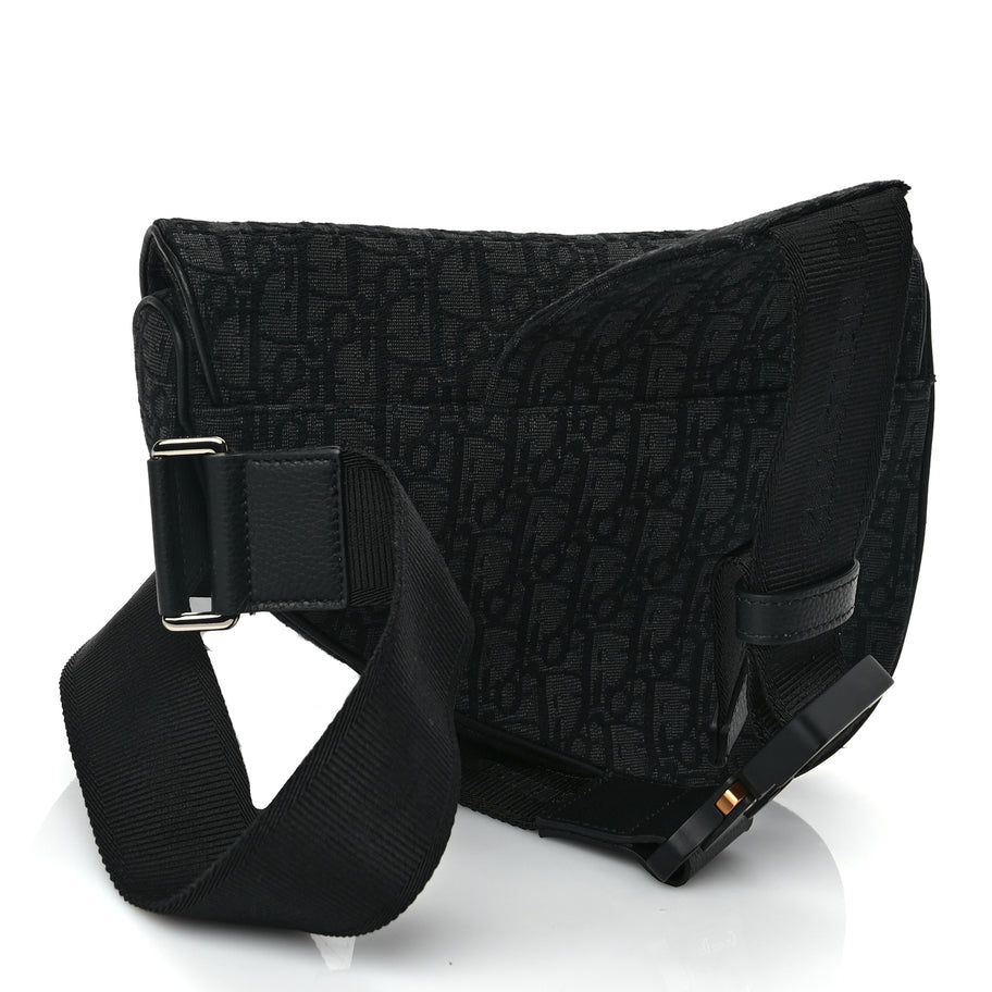 Christian Dior Oblique Mens Saddle Bag Black Blue Image 2