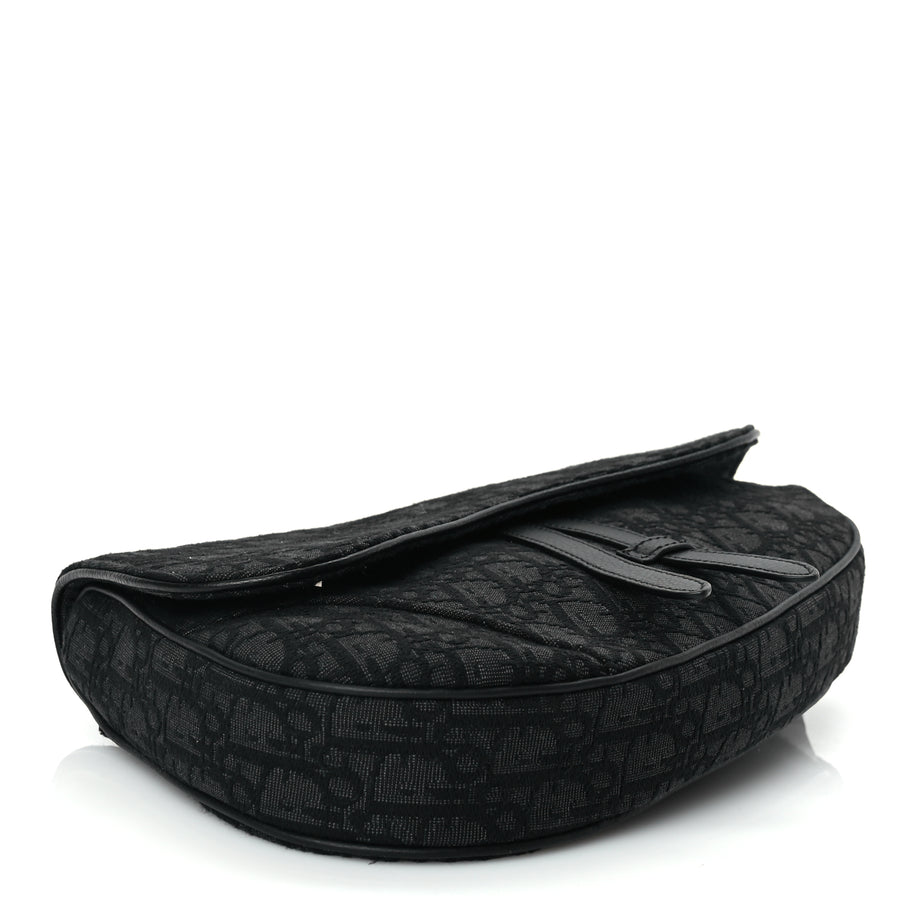 Christian Dior Oblique Mens Saddle Bag Black Blue Image 3