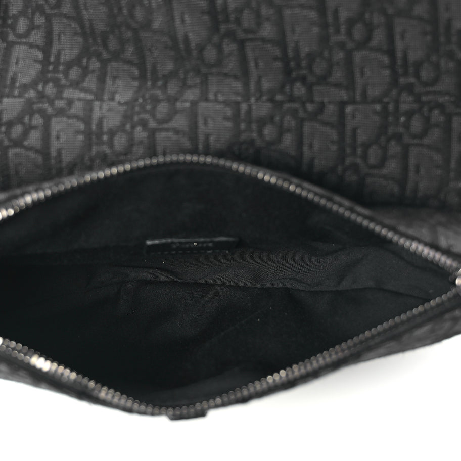 Christian Dior Oblique Mens Saddle Bag Black Blue Image 4