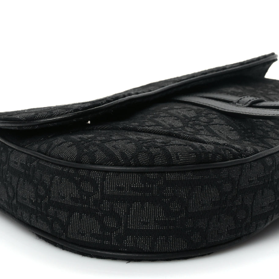 Christian Dior Oblique Mens Saddle Bag Black Blue Image 7