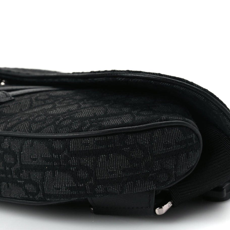 Christian Dior Oblique Mens Saddle Bag Black Blue Image 8