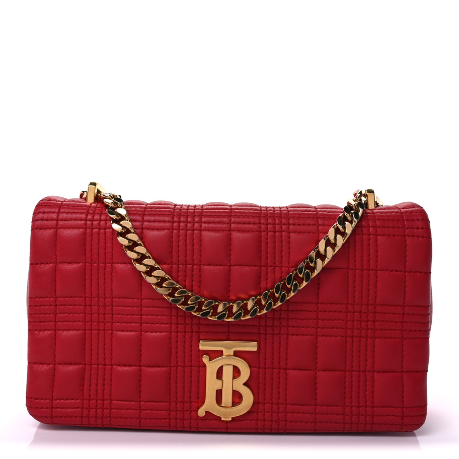 Burberry Lambskin Quilted Small Lola Bag Red Image 1