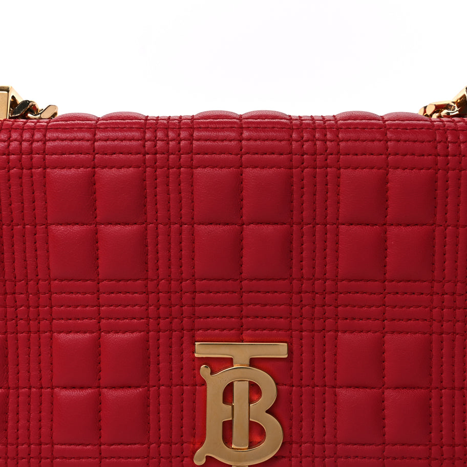 Burberry Lambskin Quilted Small Lola Bag Red Image 6