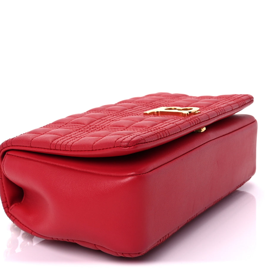 Burberry Lambskin Quilted Small Lola Bag Red Image 7