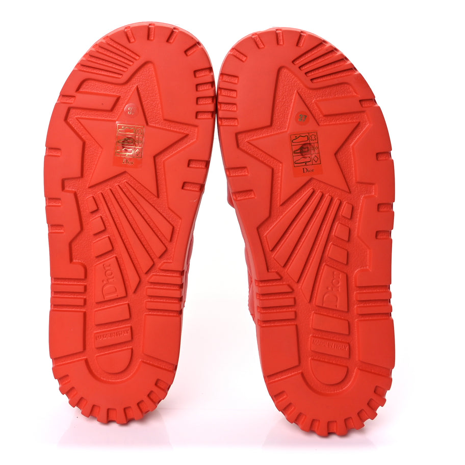Christian Dior Calfskin Cannage Dtwist Espadrille Platform Sandals 37  Orange Image 6