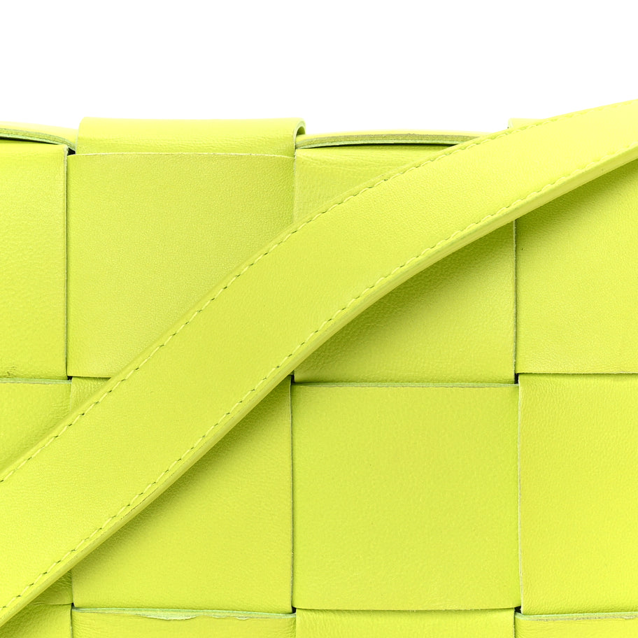 Bottega Veneta Lambskin Maxi Intrecciato Cassette Crossbody Bag Acid Kiwi Image 6