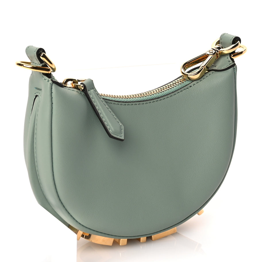 Fendi Vitello Grace New Matte Nano Fendigraphy Hobo Charm Menta Image 2