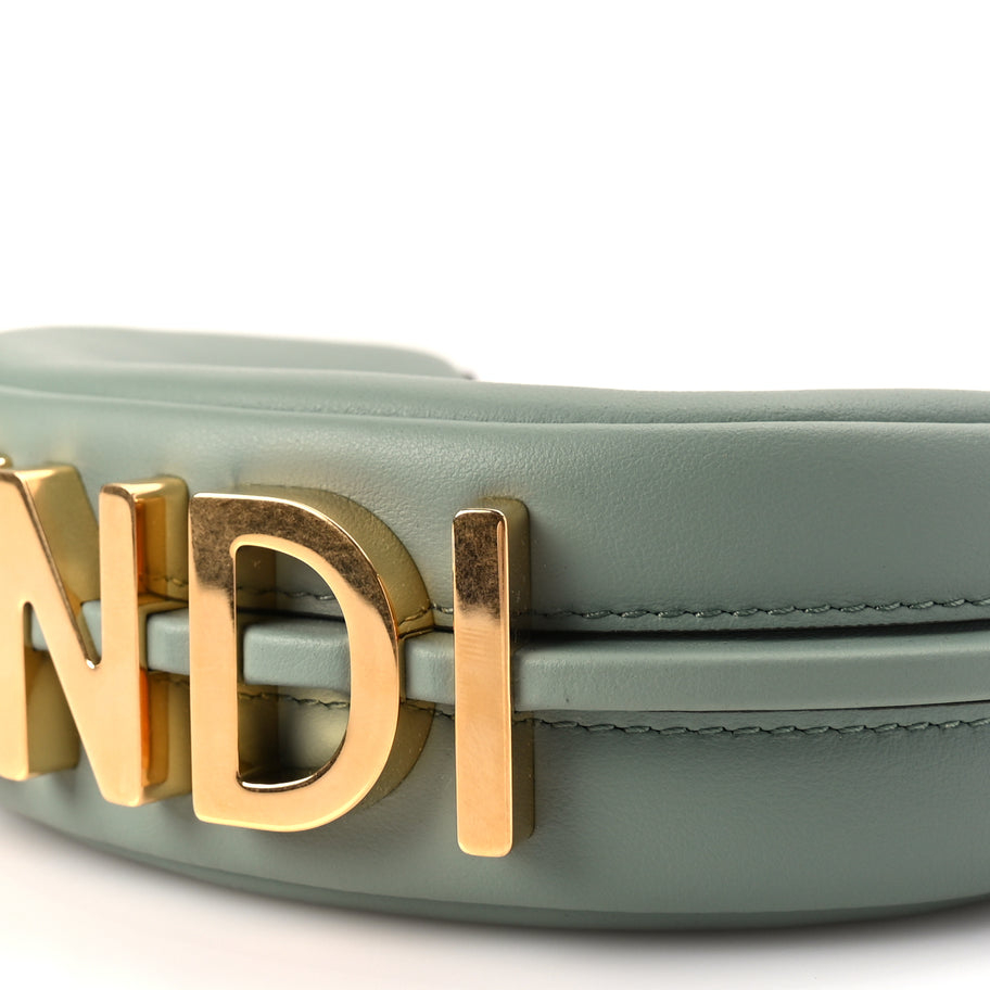 Fendi Vitello Grace New Matte Nano Fendigraphy Hobo Charm Menta Image 8