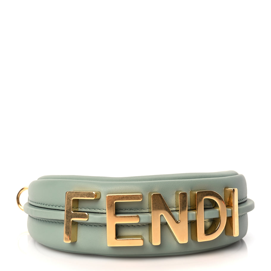 Fendi Vitello Grace New Matte Nano Fendigraphy Hobo Charm Menta Image 11