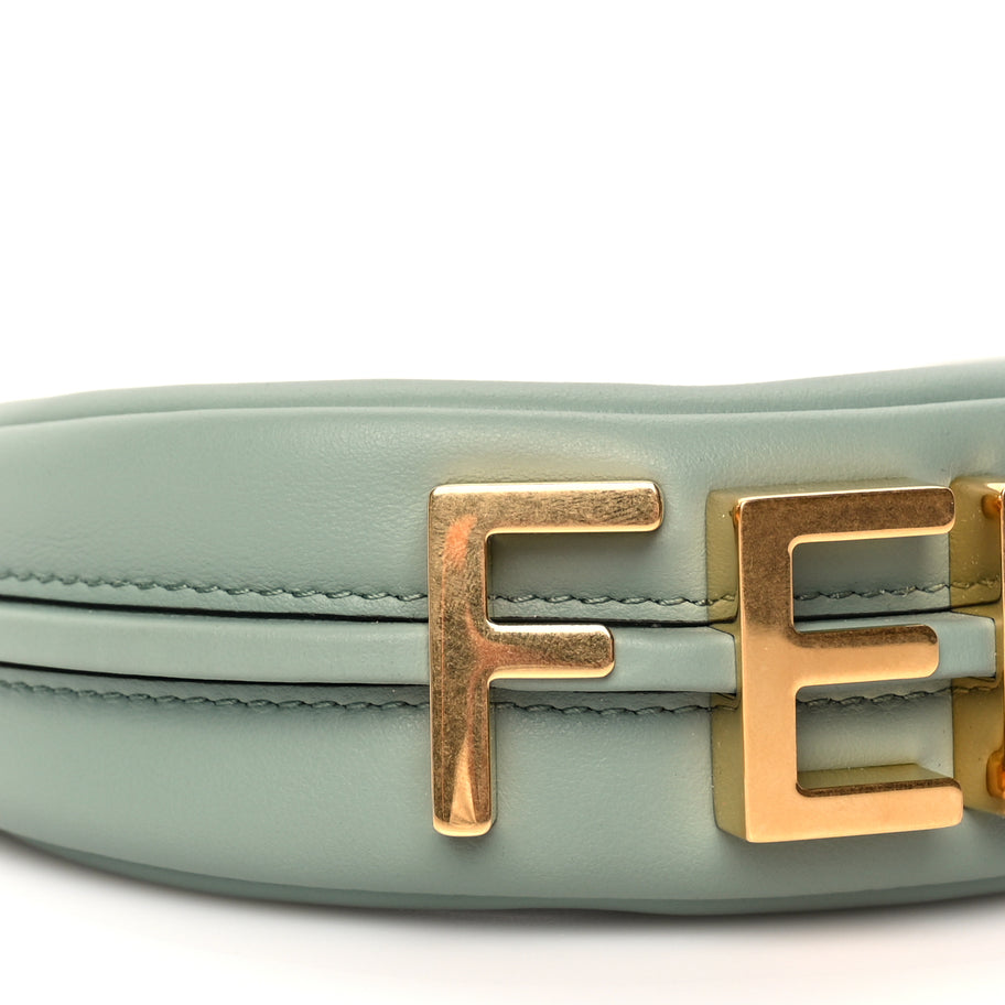 Fendi Vitello Grace New Matte Nano Fendigraphy Hobo Charm Menta Image 15