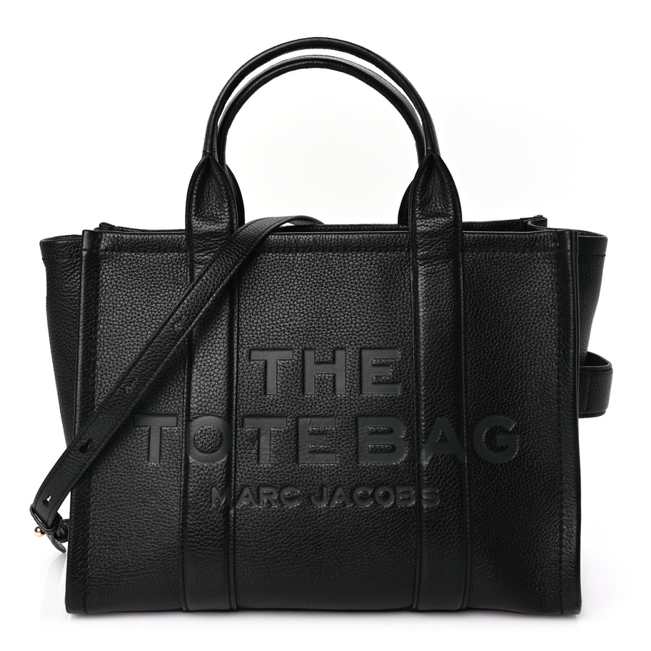 Marc Jacobs Grained Calfskin Medium The Tote Bag Black Image 1
