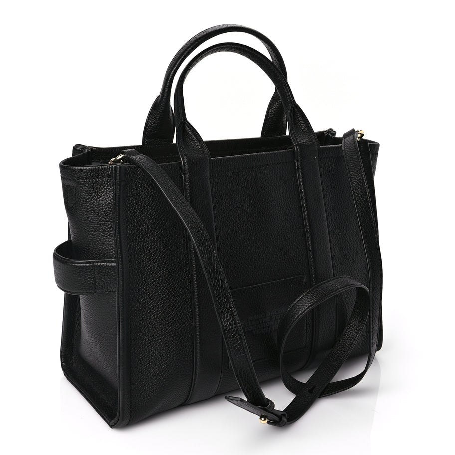 Marc Jacobs Grained Calfskin Medium The Tote Bag Black Image 2