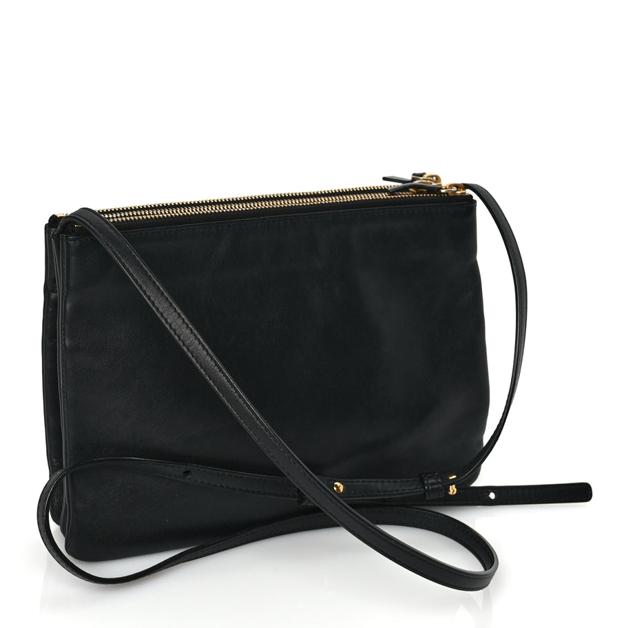 Celine Lambskin Small Trio Crossbody Bag Black Image 2