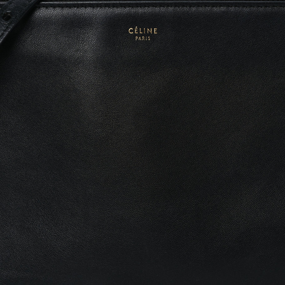 Celine Lambskin Small Trio Crossbody Bag Black Image 6