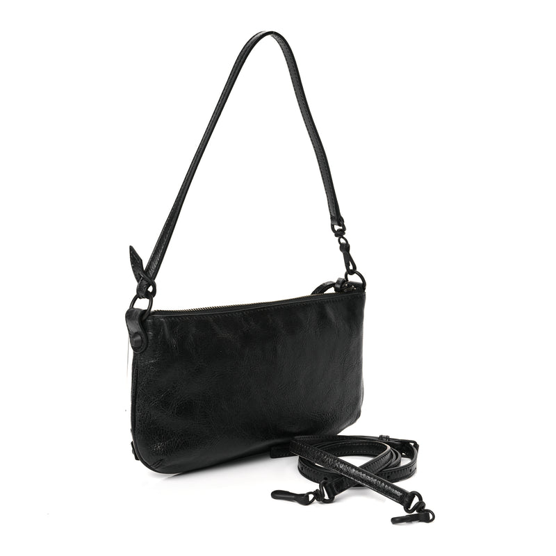  Balenciaga Agneau Arena Classic Hardware Le City Pouch On Strap Black