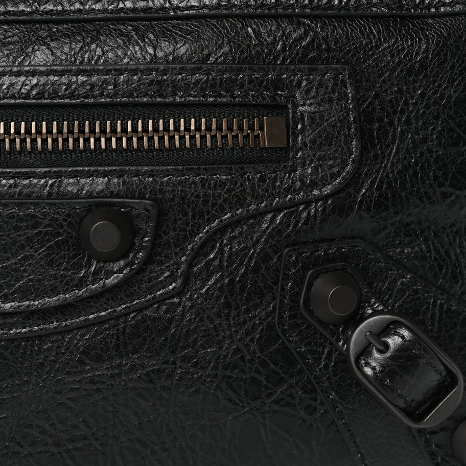 Balenciaga Agneau Arena Classic Hardware Le City Pouch On Strap Black Image 7