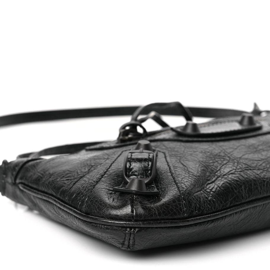Balenciaga Agneau Arena Classic Hardware Le City Pouch On Strap Black Image 8