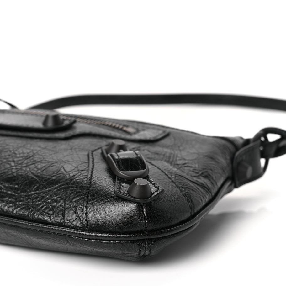 Balenciaga Agneau Arena Classic Hardware Le City Pouch On Strap Black Image 9