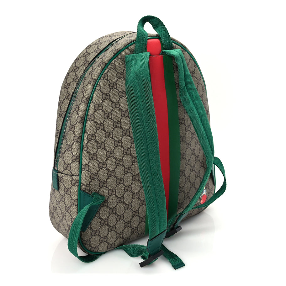 Gucci X Peter Rabbit GG Supreme Monogram Baseballs Web Childrens Backpack Green Image 2