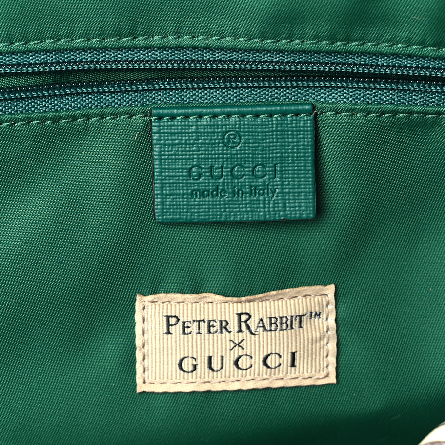 Gucci X Peter Rabbit GG Supreme Monogram Baseballs Web Childrens Backpack Green Image 5