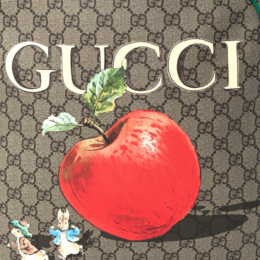 Gucci X Peter Rabbit GG Supreme Monogram Baseballs Web Childrens Backpack Green Image 6