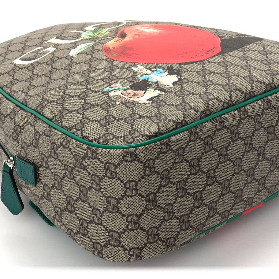Gucci X Peter Rabbit GG Supreme Monogram Baseballs Web Childrens Backpack Green Image 7