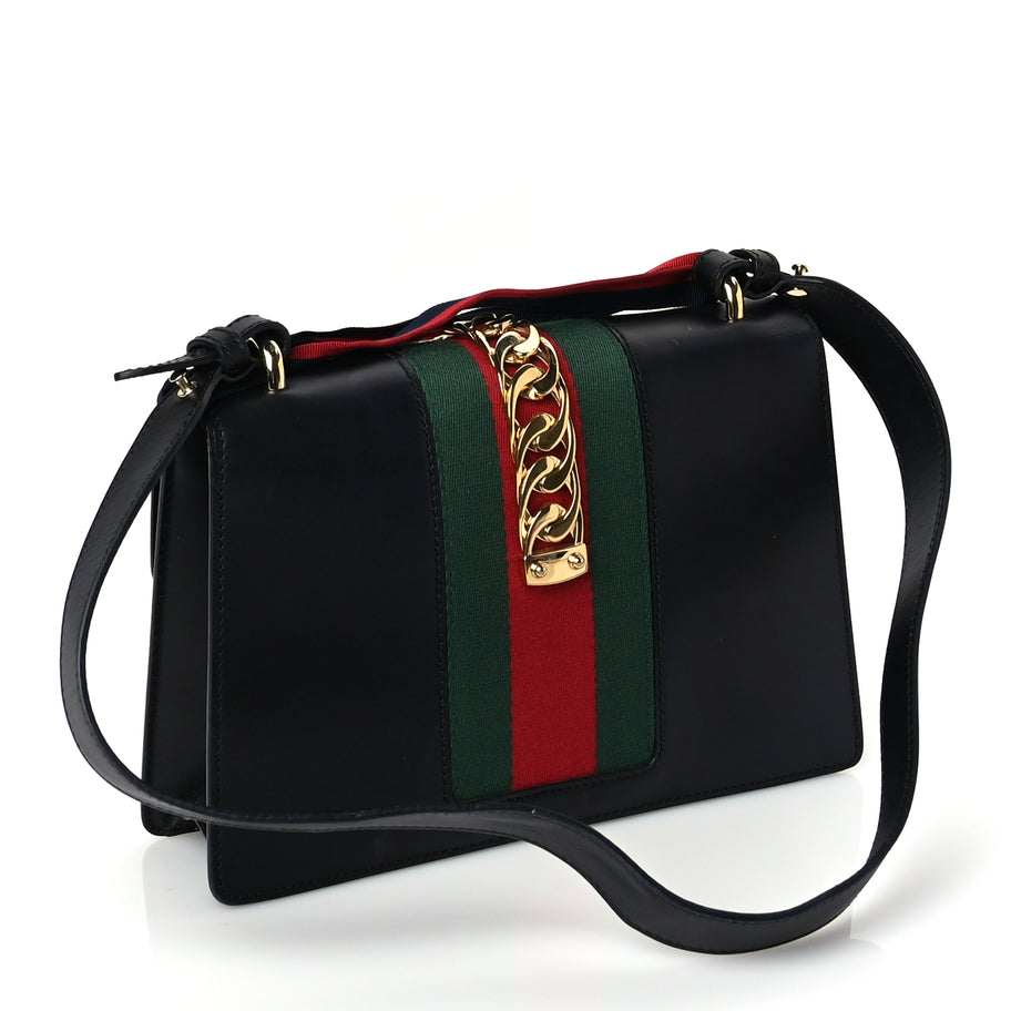 Gucci Calfskin Small Sylvie Shoulder Bag Blue Agata Image 2