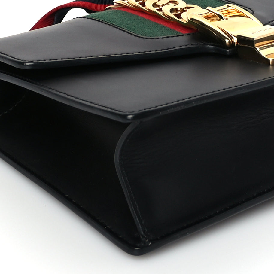 Gucci Calfskin Small Sylvie Shoulder Bag Blue Agata Image 7