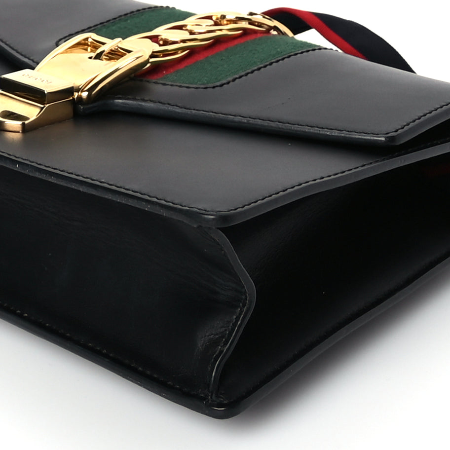 Gucci Calfskin Small Sylvie Shoulder Bag Blue Agata Image 8