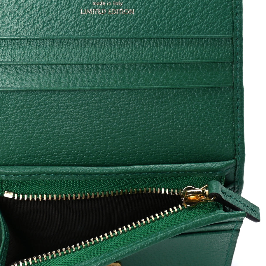 Gucci GG Supreme Monogram Flora Web Ophidia Card Case Green Image 6