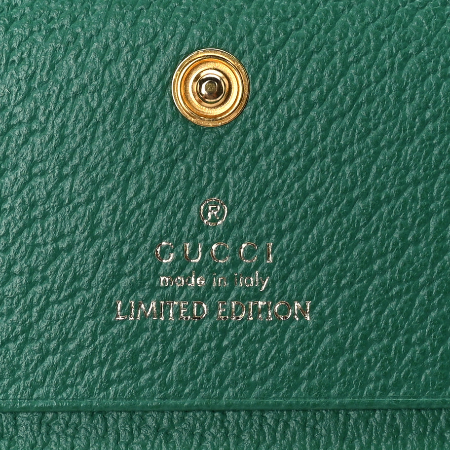 Gucci GG Supreme Monogram Flora Web Ophidia Card Case Green Image 7