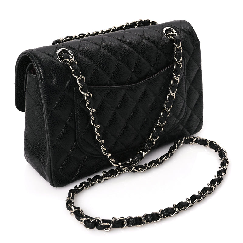 Chanel Caviar Quilted Small Double Flap Black