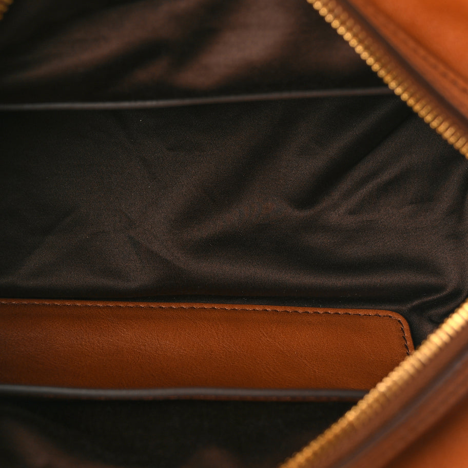 Miu Miu Calfskin Top Handle Bag Cognac Cognac Image 4