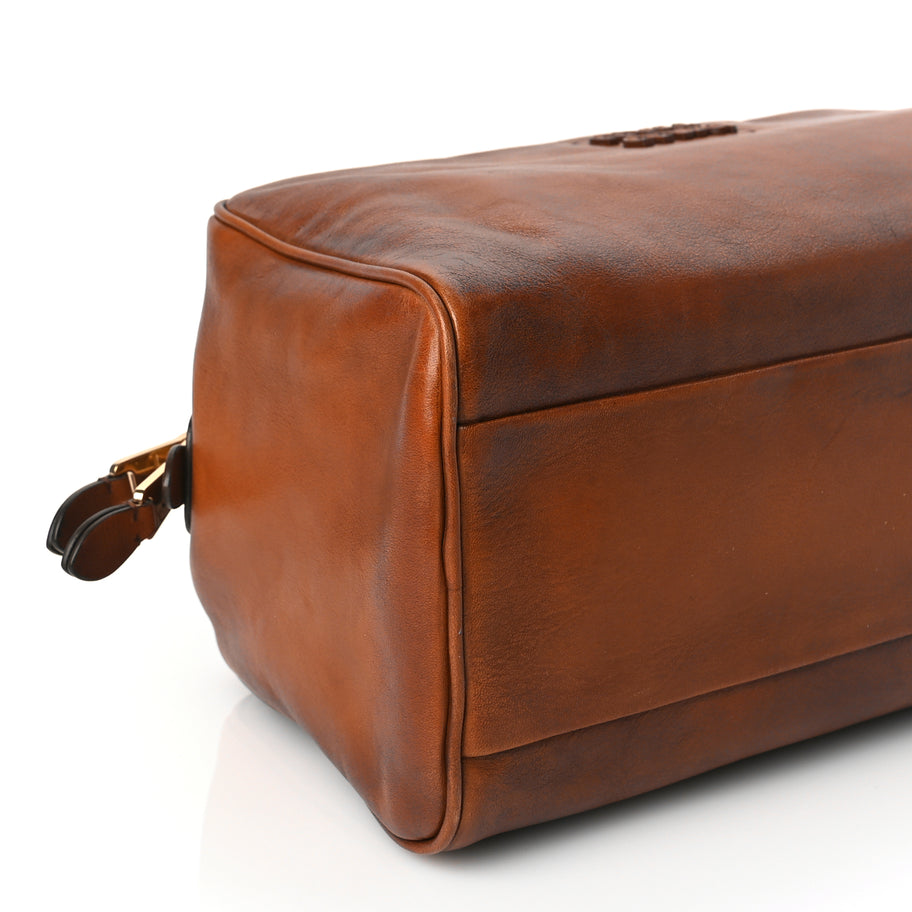 Miu Miu Calfskin Top Handle Bag Cognac Cognac Image 7