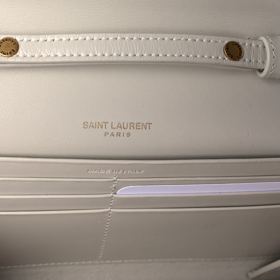 Saint Laurent Smooth Calfskin Le Maillon Chain Wallet  Crema Soft Image 5