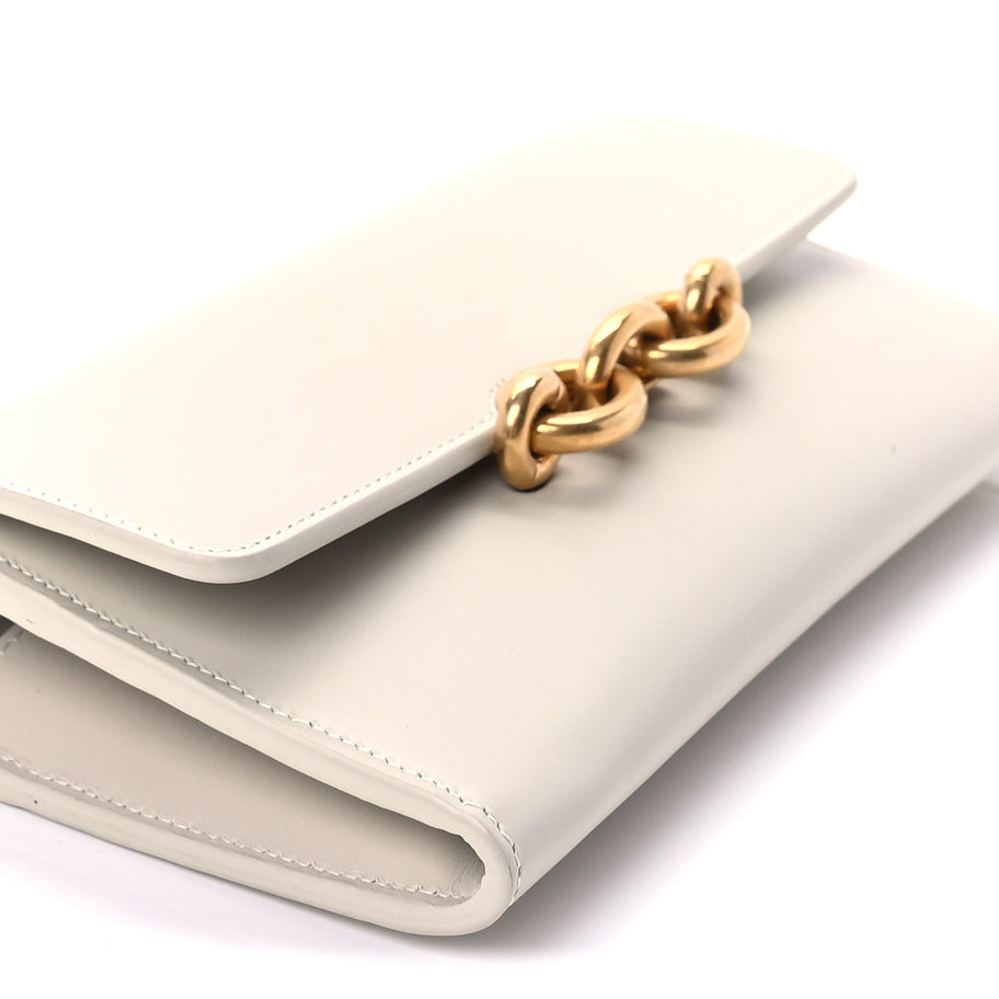Saint Laurent Smooth Calfskin Le Maillon Chain Wallet  Crema Soft Image 8