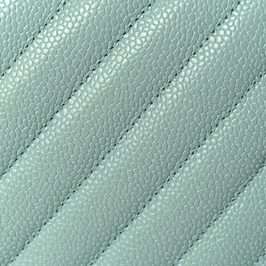Chanel Caviar Chevron Quilted Medium Boy Flap  Light Blue Image 7