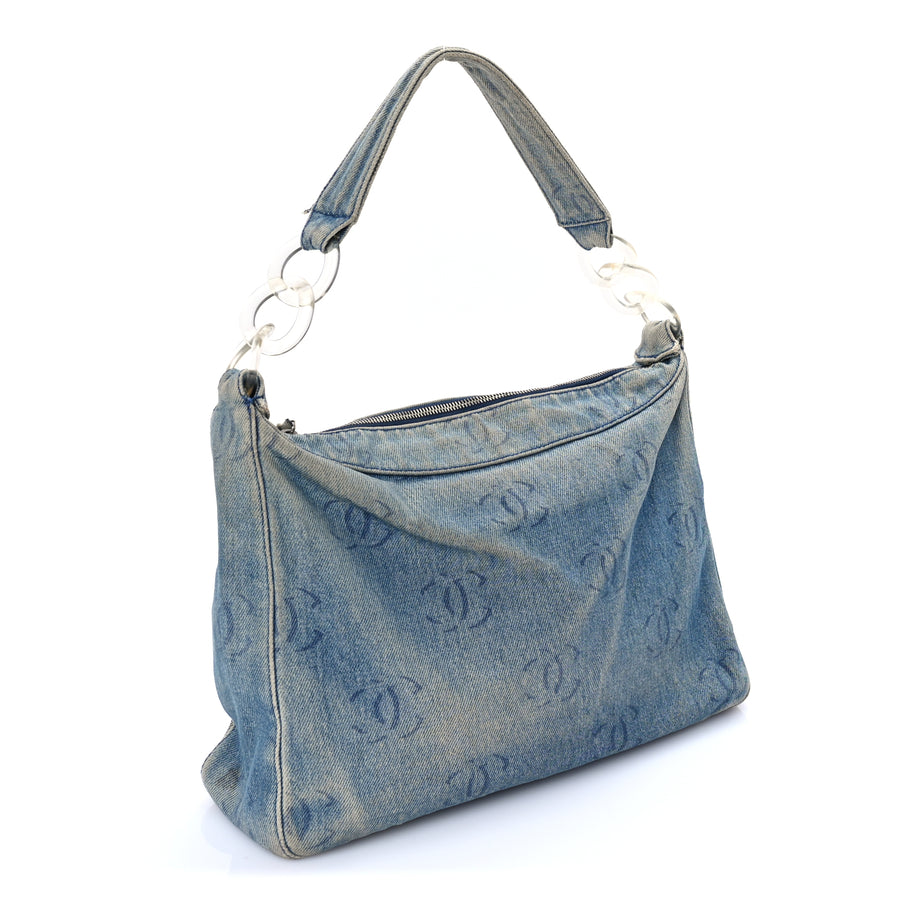 Chanel Denim CC Small Hobo Light Blue Image 2