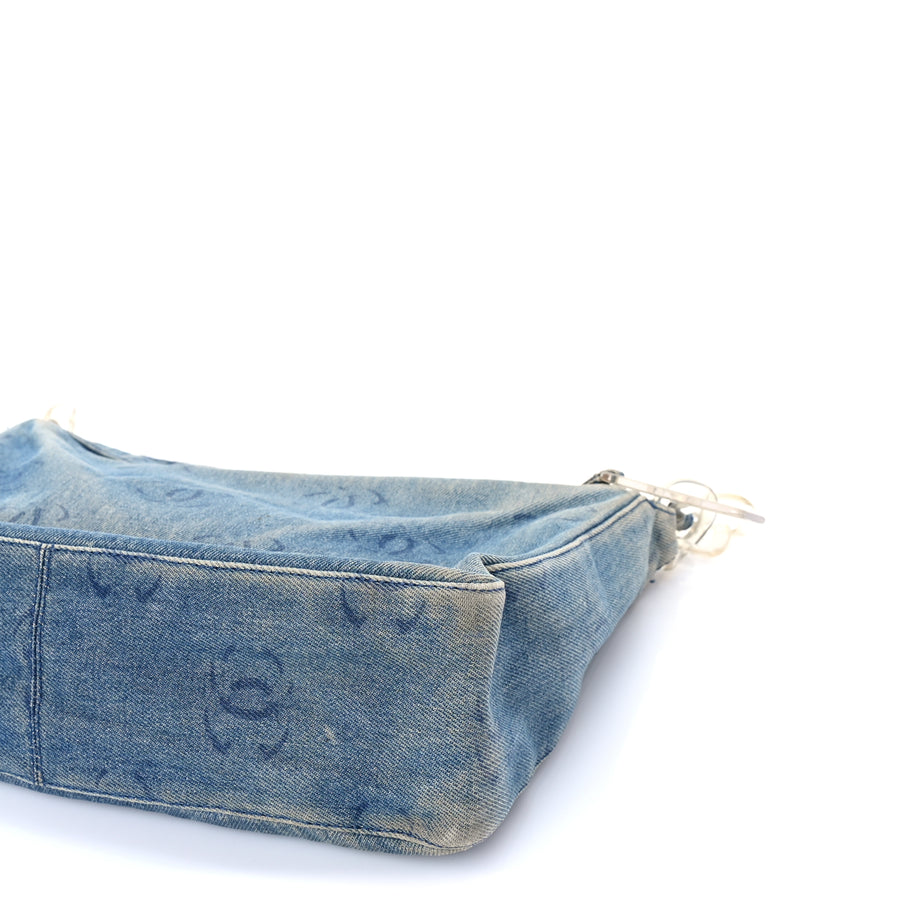 Chanel Denim CC Small Hobo Light Blue Image 9