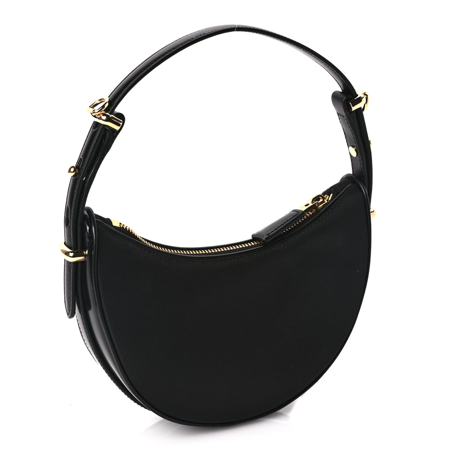 Prada Re-Nylon Spazzolato Mini Arque Shoulder Bag Black Image 2