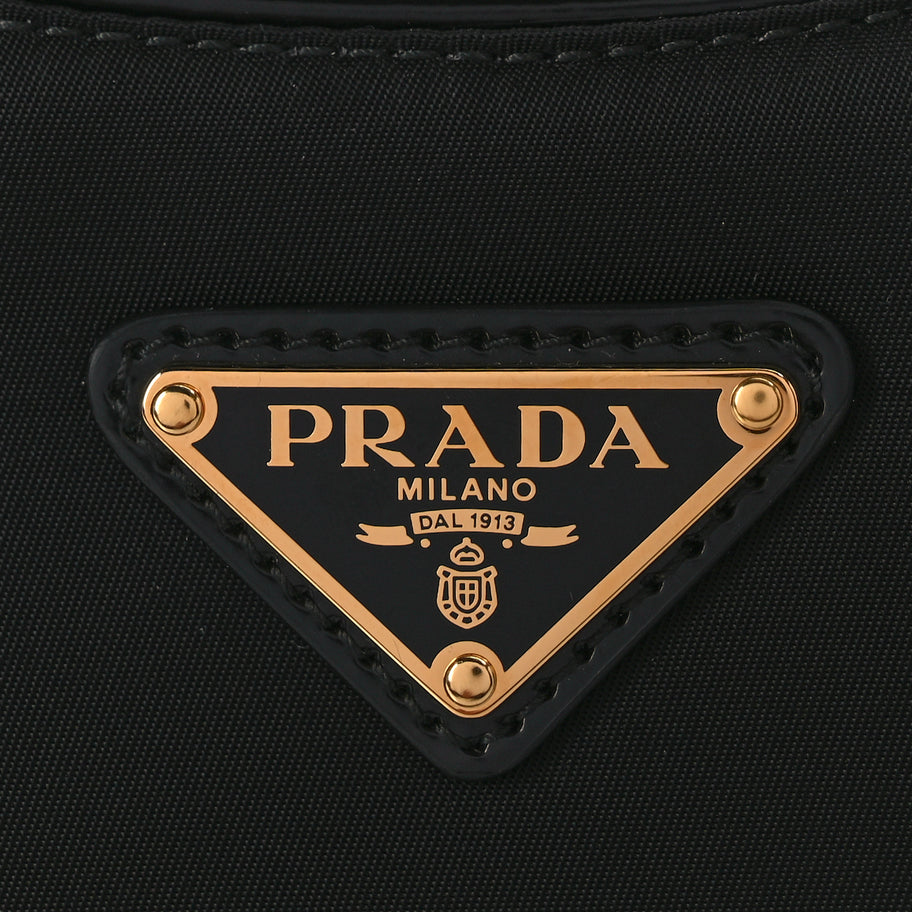 Prada Re-Nylon Spazzolato Mini Arque Shoulder Bag Black Image 6