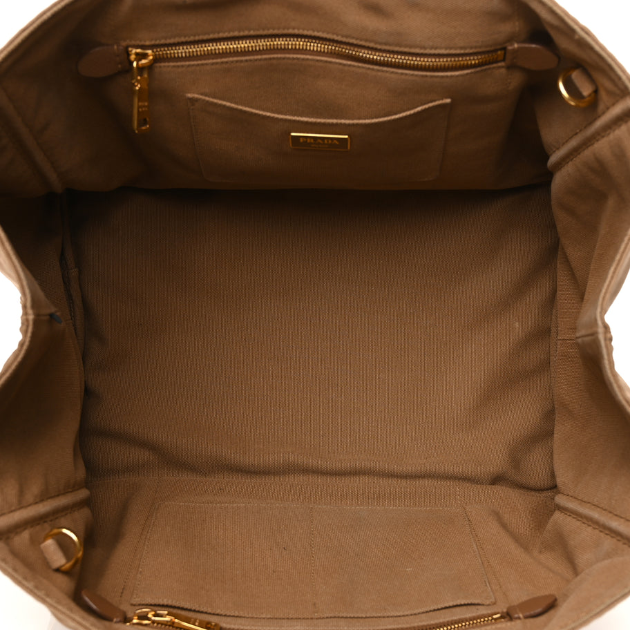Prada Canapa Large Logo Tote Tabacco Image 4