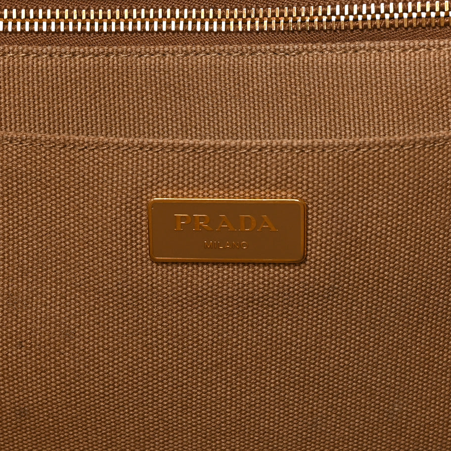 Prada Canapa Large Logo Tote Tabacco Image 5