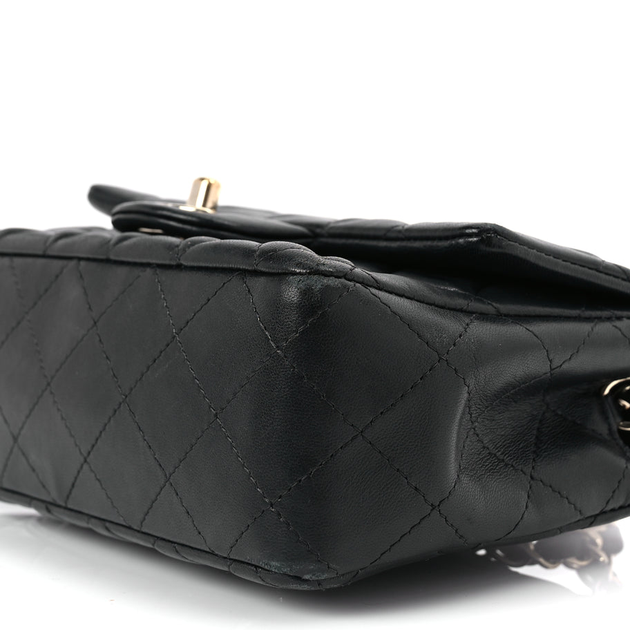 Chanel Lambskin Quilted Mini Rectangular Flap Black Image 7