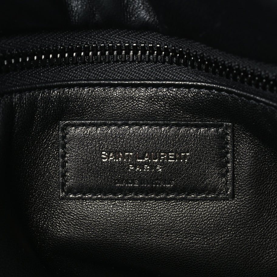 Saint Laurent Lambskin Wide Puffer Tote Black Image 5