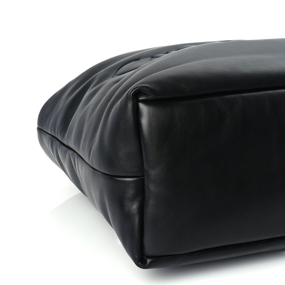 Saint Laurent Lambskin Wide Puffer Tote Black Image 7