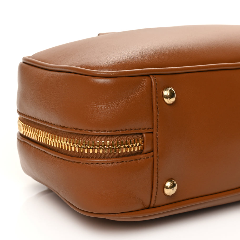 Miu Miu Calfskin Large Arcadie Top Handle Bag Cognac Cognac Image 8