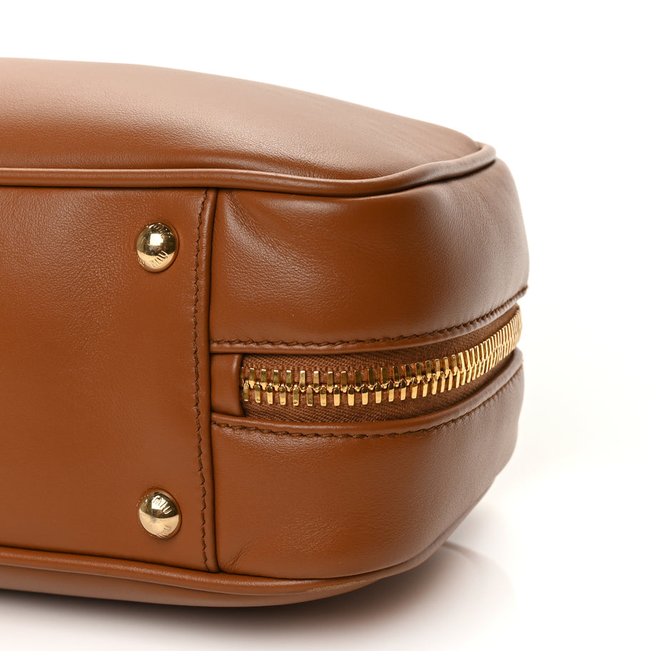 Miu Miu Calfskin Large Arcadie Top Handle Bag Cognac Cognac Image 9