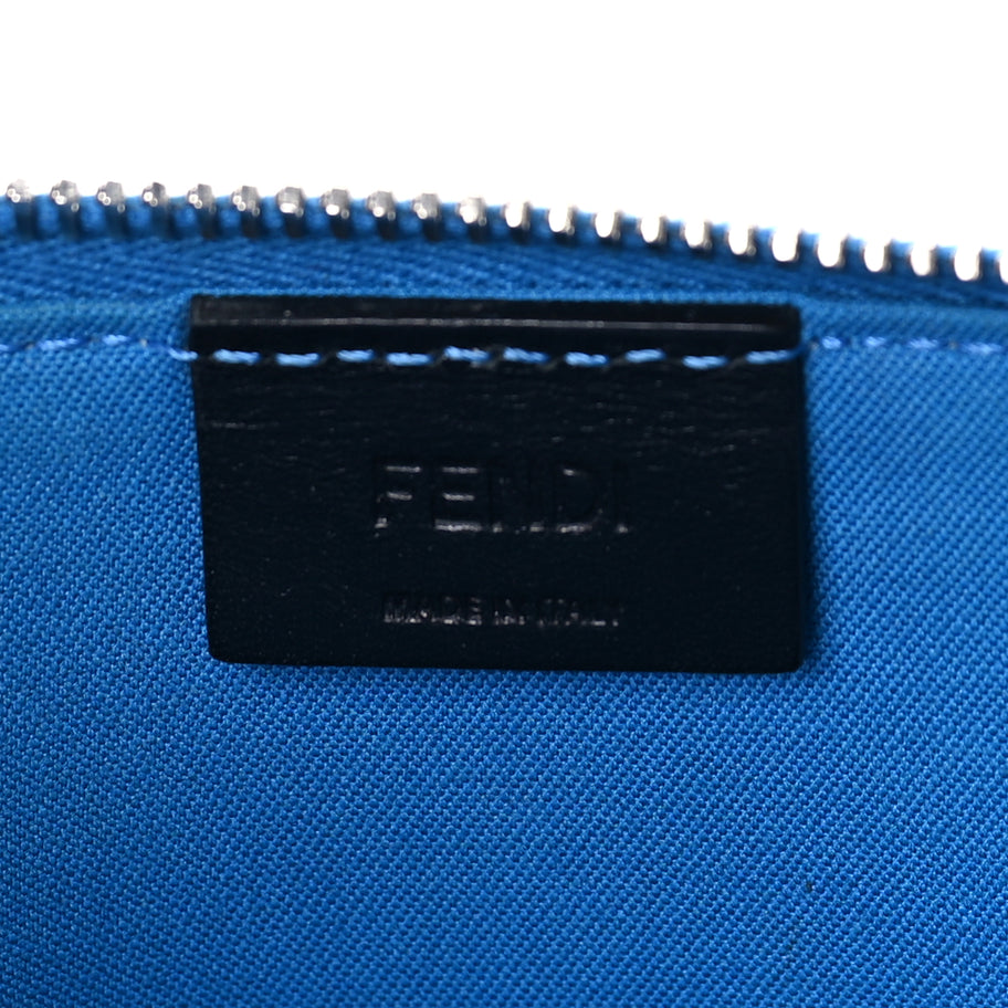 Fendi Vitello Elite Crystal Eye Monster Zip Pouch Royal Blue Papavero Multicolor Image 6