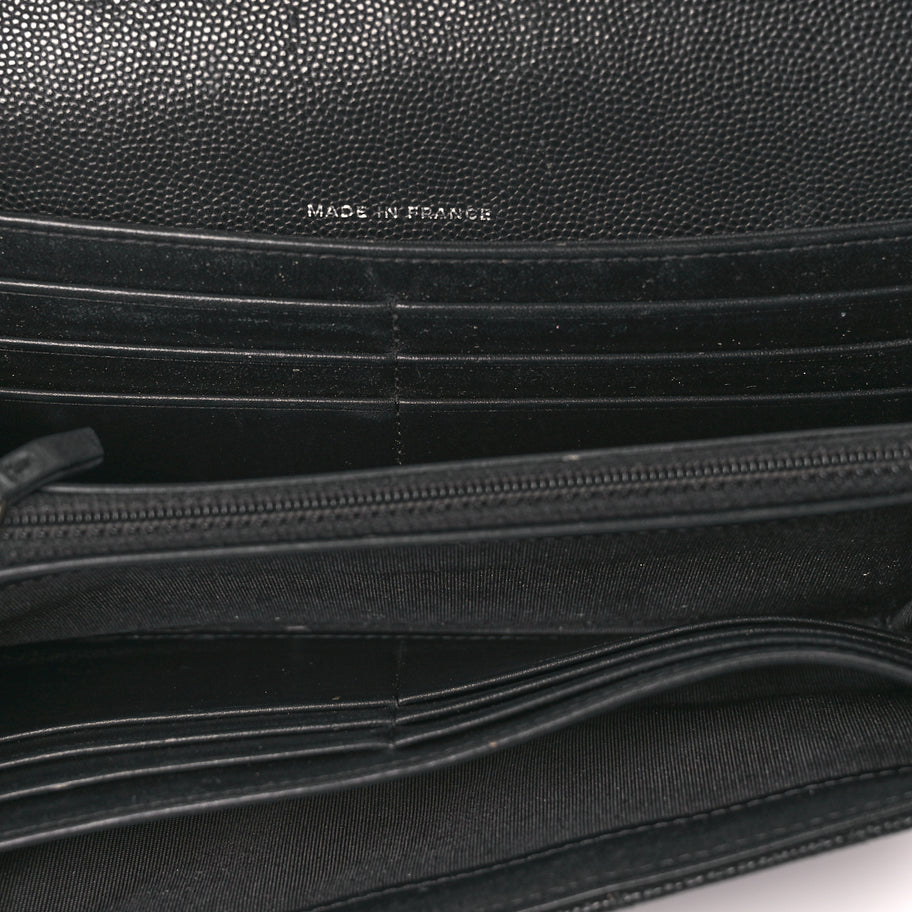 Chanel Caviar Quilted Long Boy Flap Wallet Black Image 5